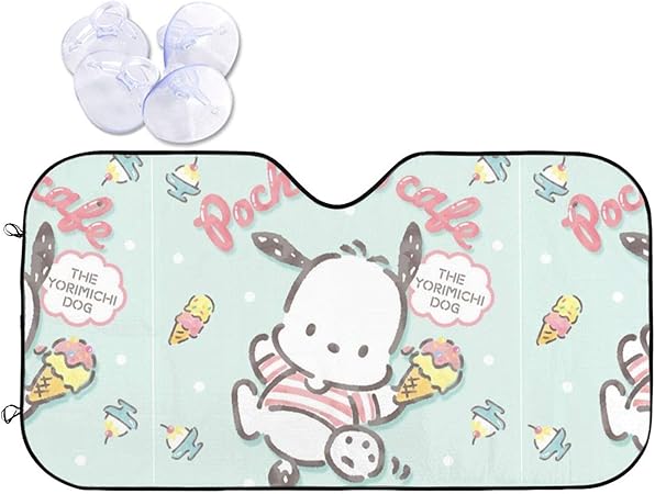 Amazon サンシェード ポチャッコ カーサンシェード フロントシェード 車用 日焼け止め かわいい さんしぇーど 車窓日よけ 遮光 断熱 76cm 140cm 四季対応 サンシェード 車 バイク