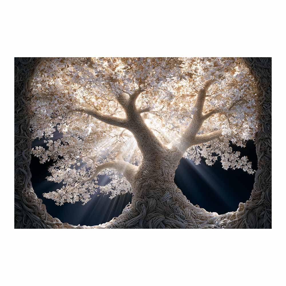 HOQIU Tree Of Life Wall Art Cosmicse e neon tree canvas prints, nature wall art, for Bathroom Home Office Decor(Multicolor)-60x80cm Unframed