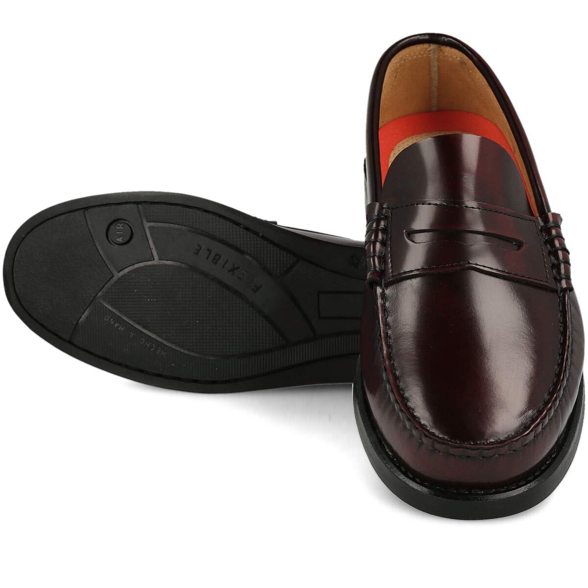 Mocassini Scarpe Loafer in Pelle da Uomo, Prodotto in Spagna. Scarpe Classiche Mascherina e Nappe per Cavaliere, Suola in Gomma Molto Flessibile, Pelle Antirughe