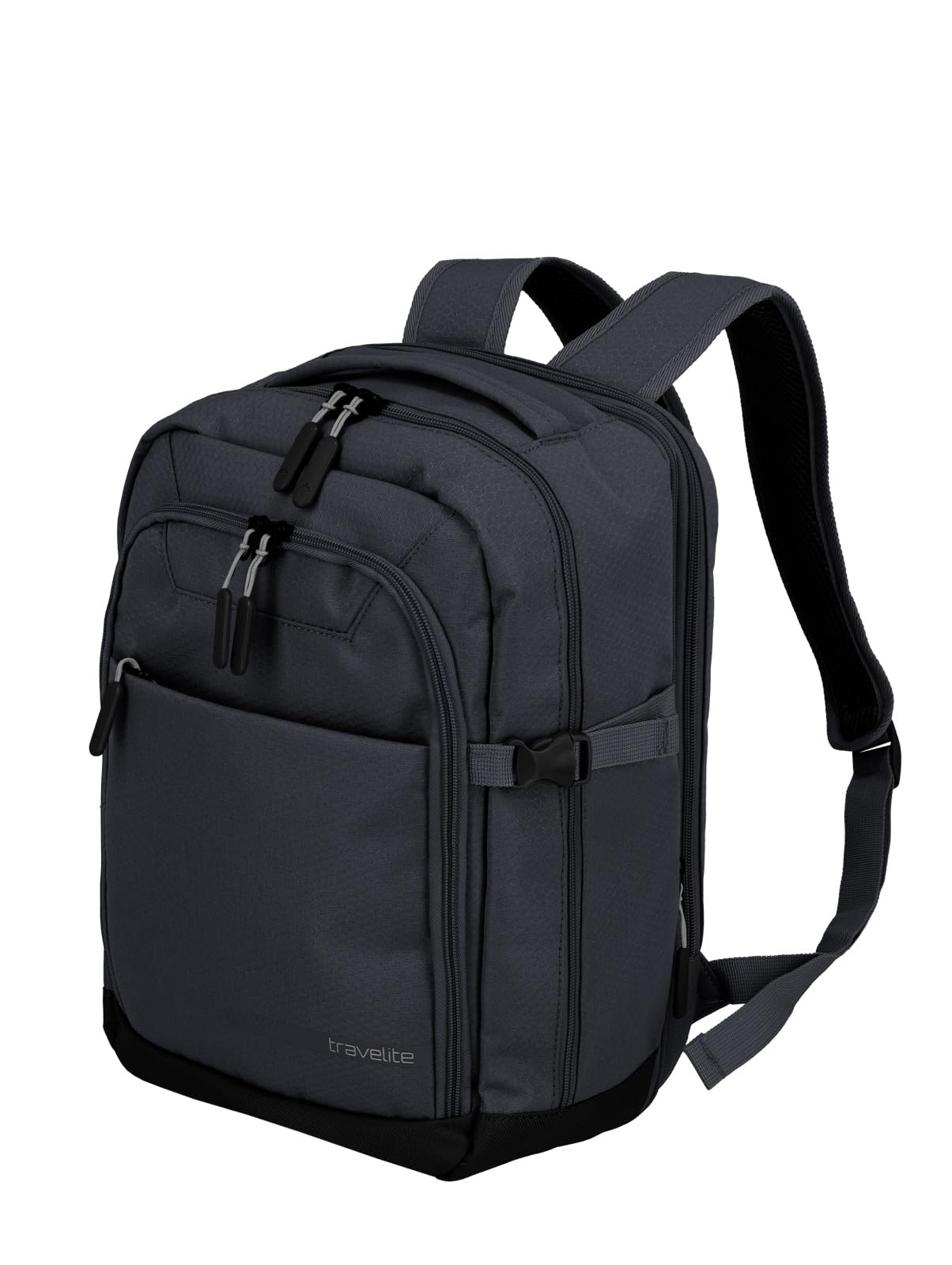 travelite hand luggage backpack, RyanAir dimensions, KICK OFF, laptop backpack 13 inch, backpack with stretch fold + clip-on function, 40 cm, 20 - 23l