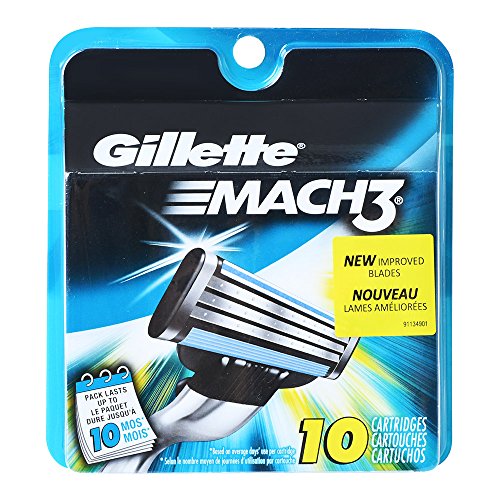 Gillette Mach3 Men's Razor Blade Refills, 10 Count (packaging may vary), Mens Razors / Blades