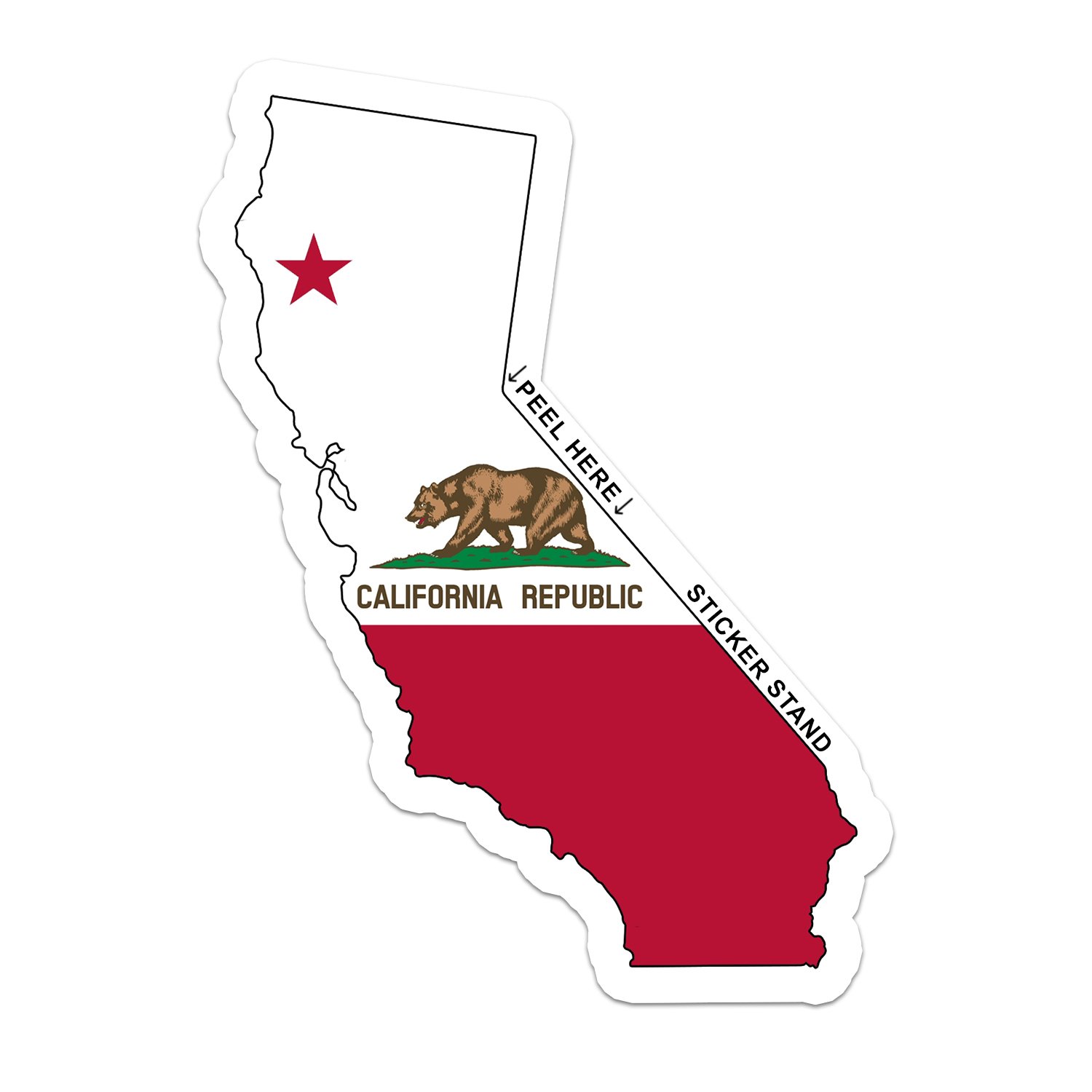 CALIFORNIA State Map Flag bumper sticker decal 6