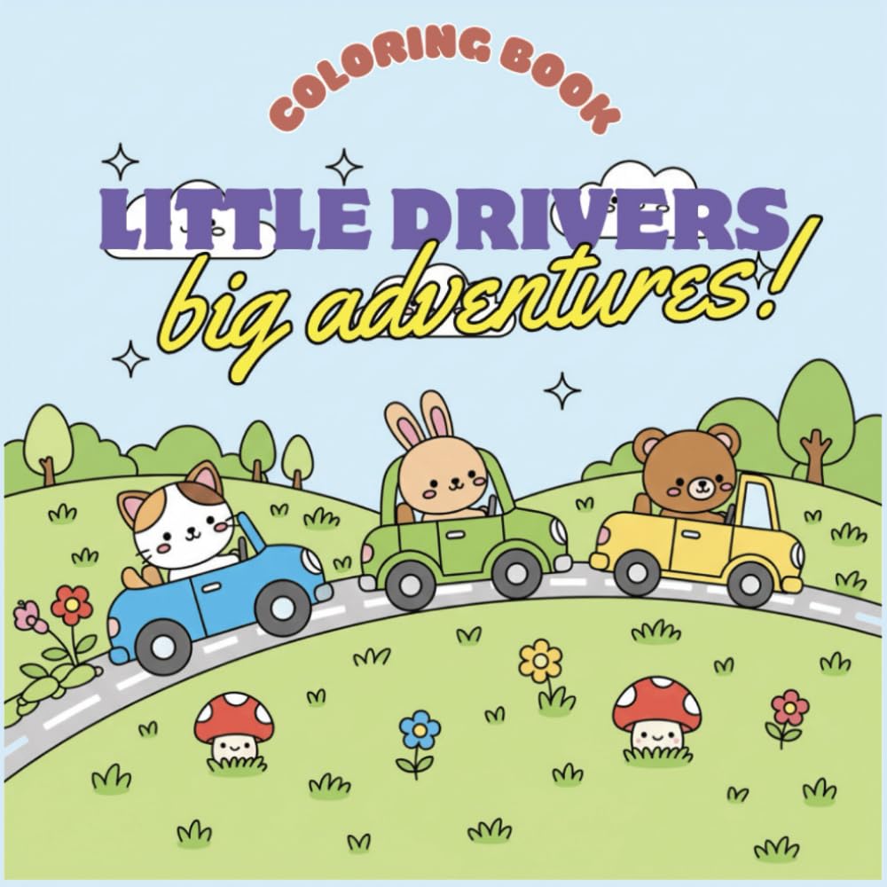 Little drivers, big adventures!: Coloring book