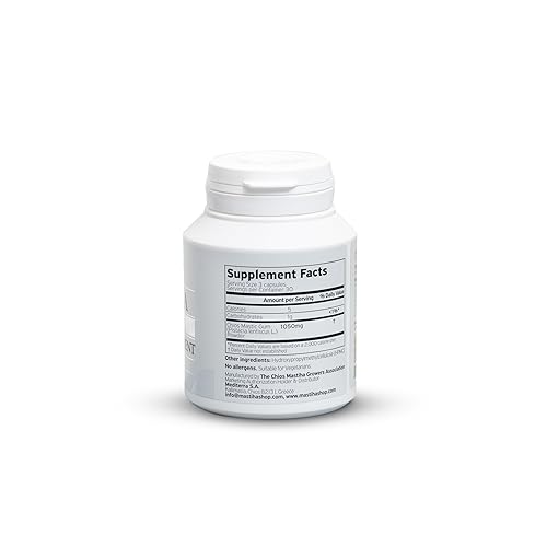 Miniatura 5 de Cápsulas de goma mastiha Mastiha de Chios 100% puras de 350 mg 90 unidades de suplemento de goma mastica de apoyo digestivo natural Vegano, libre