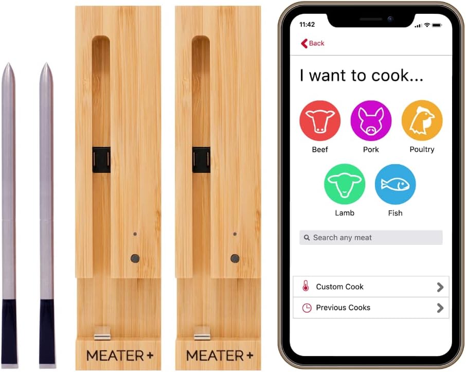 MEATER Plus Wireless Smart Meat Thermometer Dual Bundle: 2 Probes for the Oven, Grill, BBQ, Smoker, Kitchen, and Rotisserie | Perfect for Cooking, Grilling & Gifting
