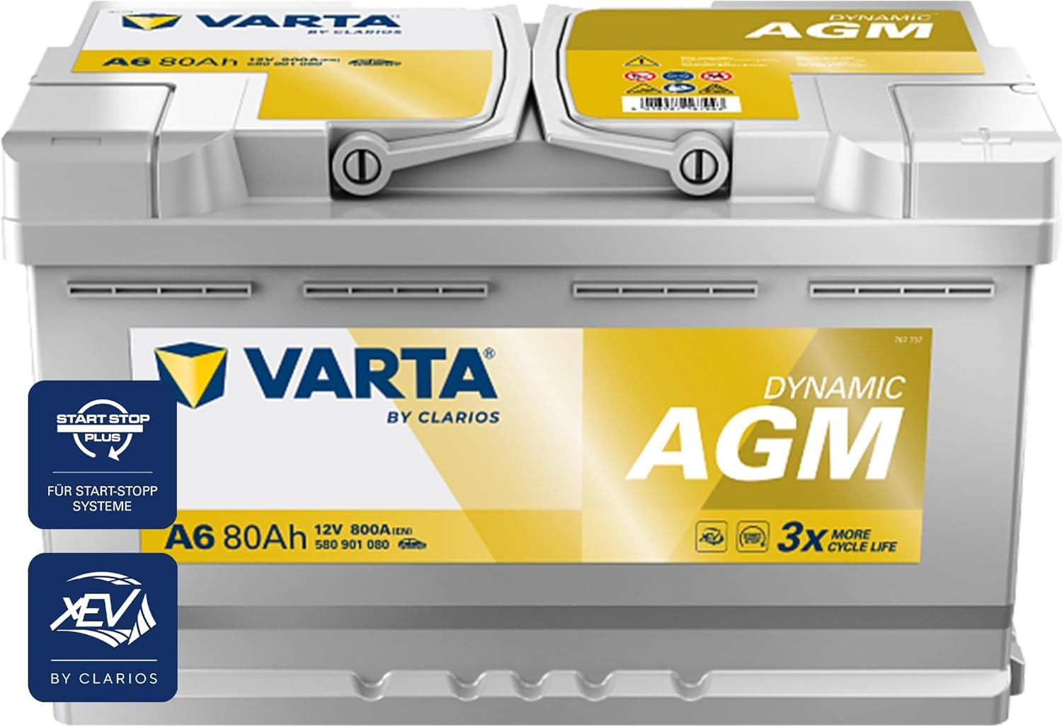 VARTA Automotive DYNAMIC AGM (A6) 12V 80Ah 800A - Batteria auto al