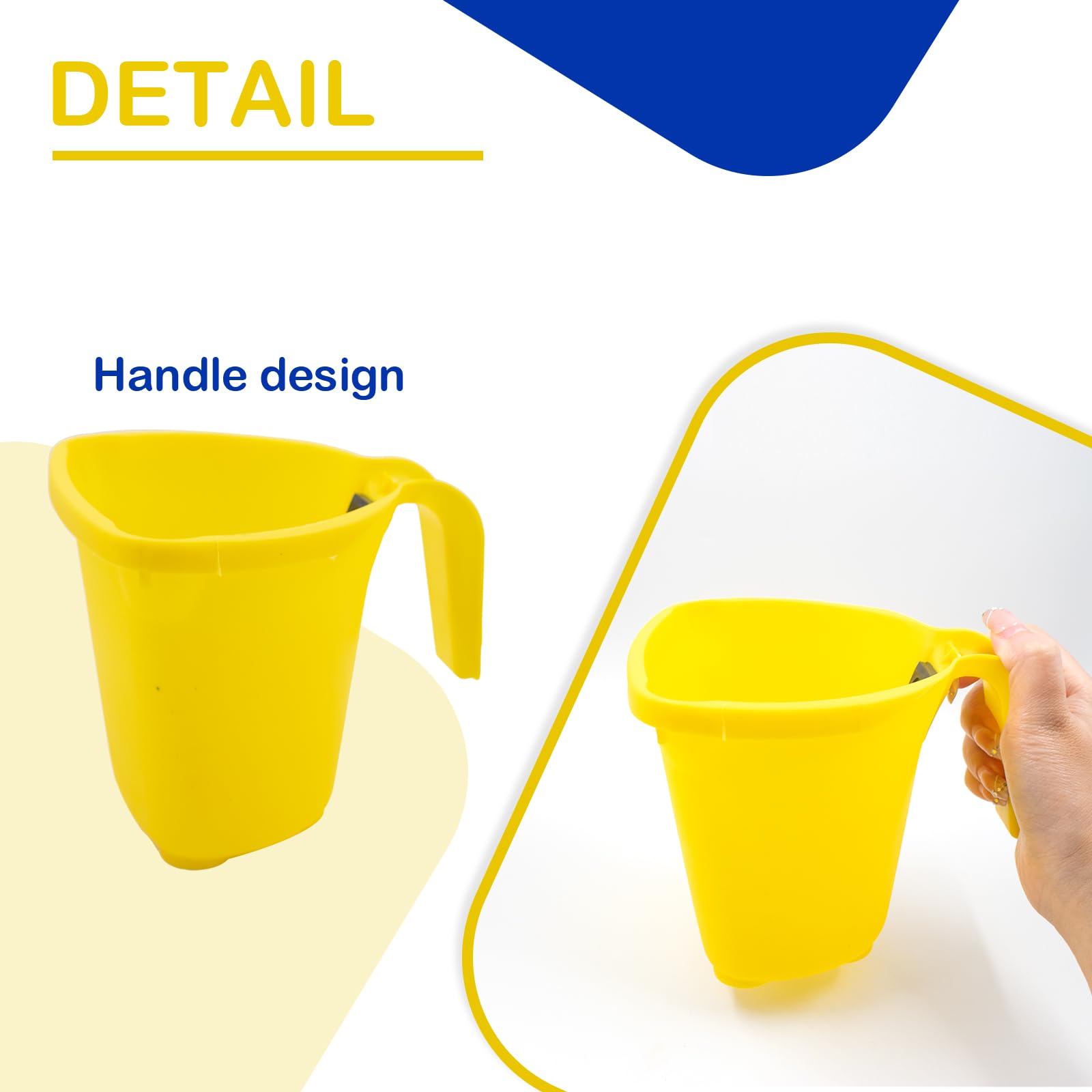 8 pièces Seau de Peinture avec Poignée,2L Gobelet de Peinture avec Porte Brosses Magnétiques,pour Traitements de Surfaces Lisses Murs Meubles Décorations et Réparations,Jaune