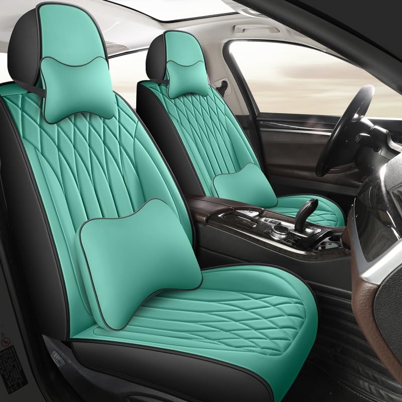 Housse siege voiture antiderapante en cuir vert pour VW Jetta