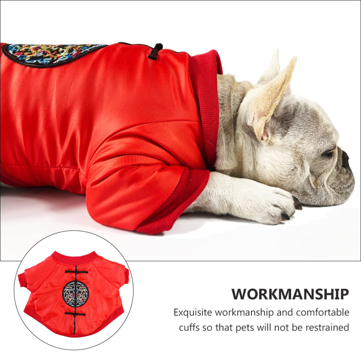 POPETPOP 3pezzi Costume Invernale Per Cani Con Design Creativo Abbigliamento Per Animali Domestici Stile Cinese Per Attività Outdoor e Uso Quotidiano Circonferenza Torace