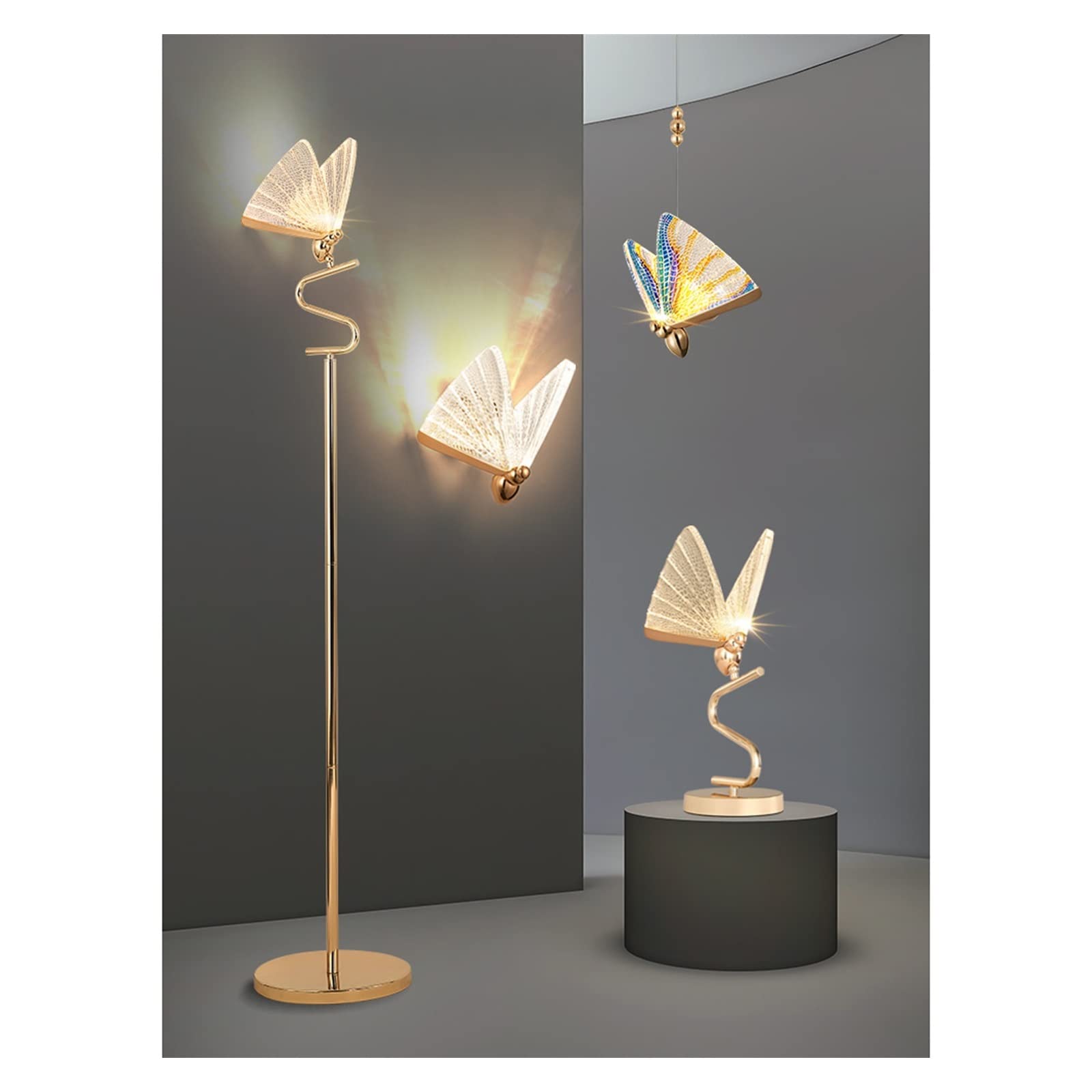 Lampadaires Lampe de bureau papillon, art moderne, chambre principale, vacances, lampe de chevet, salon chaleureux, décoration d'étude, lampadaire (hors source de lumière) Lampe sur pied moderne