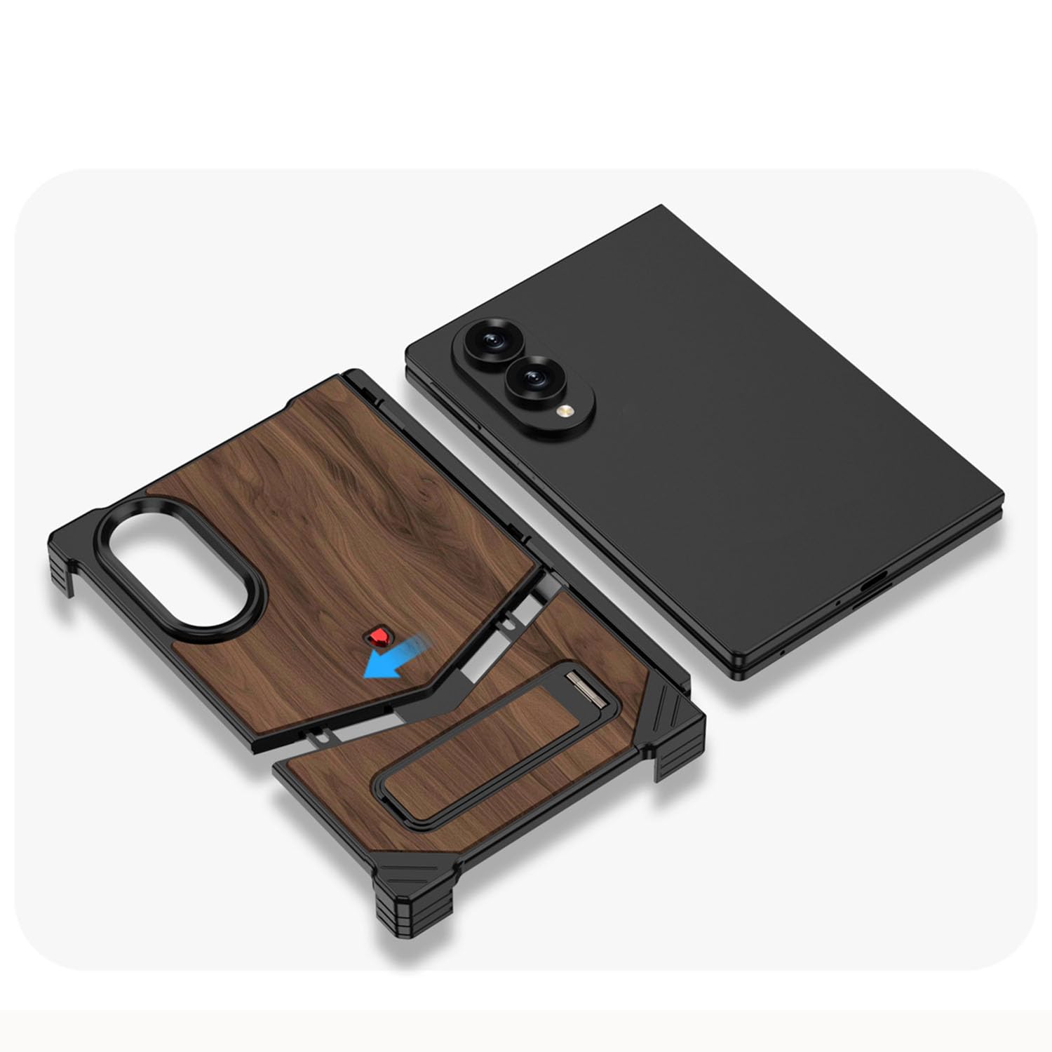 Custodia metallo noce for Samsung Galaxy Z Fold 8 Slim