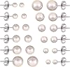 Pearl Stud Earrings Kit 12 Pairs Silver Stainless Steel Hypoallergenic Jewelry Nickel Free Set for Sensitive Ears Women Ladies Size 4-12 MM