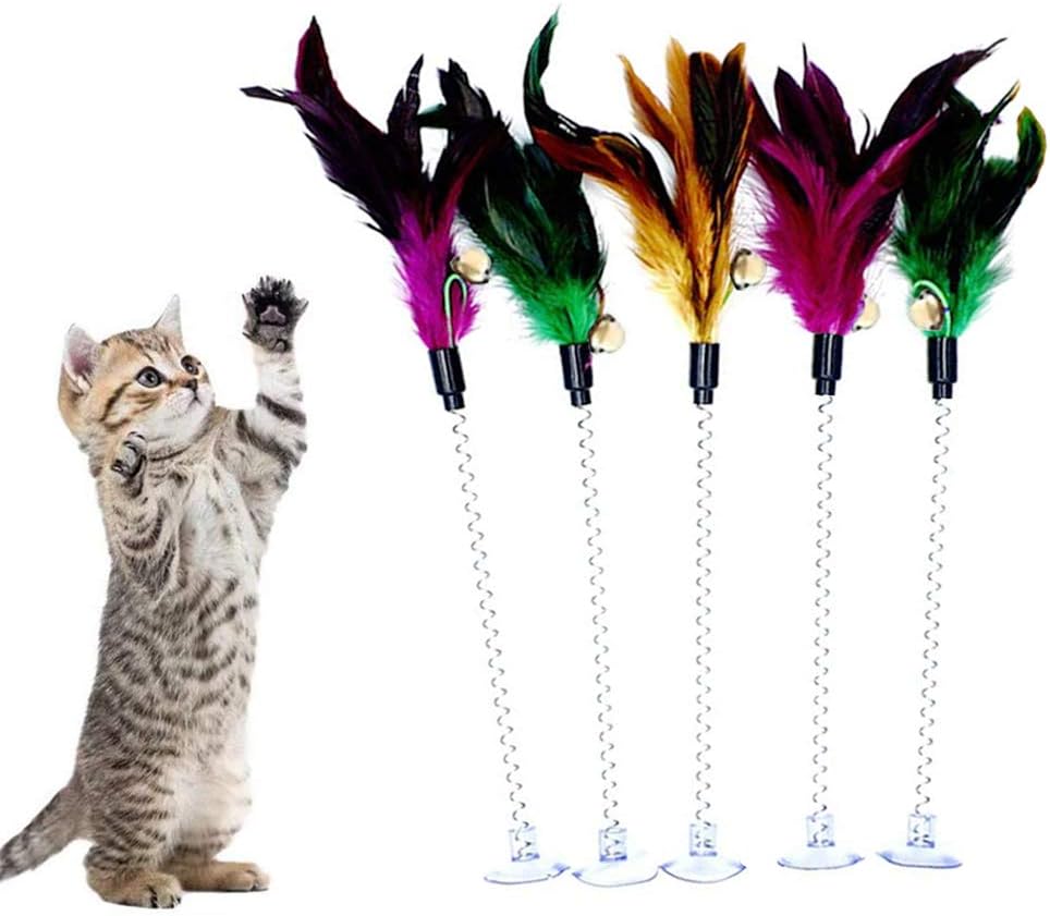 Cat Feather Wand Toys 5 PCS