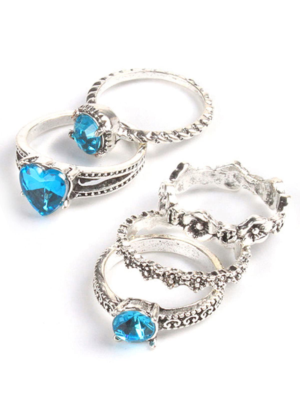 Scintillare By Sukkhi Amazing Oxidised Blue Crystal Rings Combo for Women (B0C5M75HTM) Amazon Price History, Amazon Price Tracker