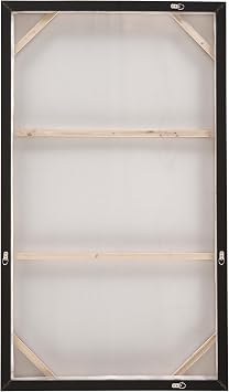 Signature Design by Ashley Drewland Contemporary Framed Gallery Wrapped Canvas Wall Art 60 x 35 Inches, Dark Brown & White