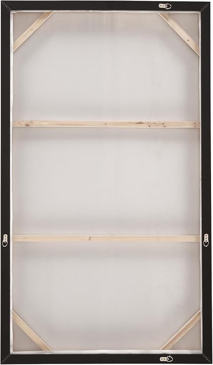 Signature Design by Ashley Drewland Contemporary Framed Gallery Wrapped Canvas Wall Art 60 x 35 Inches, Dark Brown & White