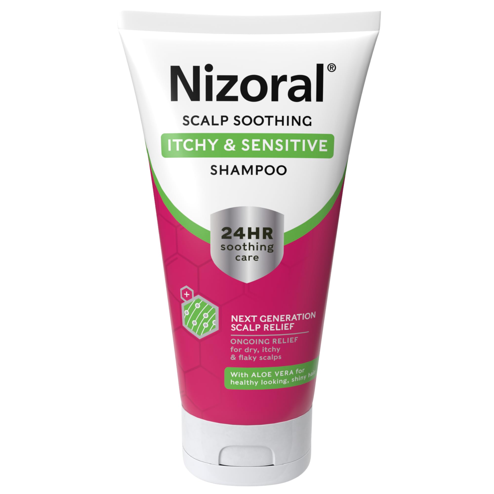 NizoralScalp Soothing Itchy & Sensitive Shampoo, 24 Hour Soothing Care, Ongoing Relief for Dry, Itchy and Flaky Scalps, For Healthy Looking, Shiny Hair, Contains Aloe Vera, 1 x 200ml