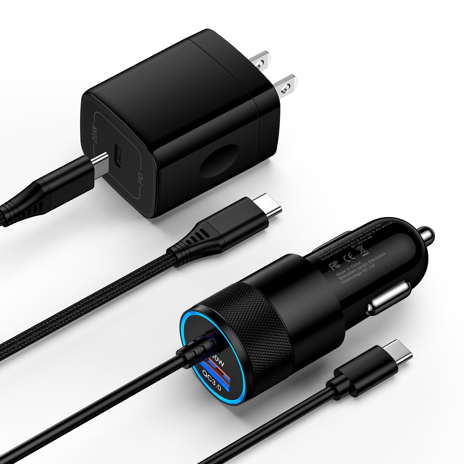 for Samsung Charger Fast Phone Charger for Galaxy A17 A16 5G A36 A56 A26 S25 Ultra Plus A35 S24 FE, 48W Fast Samsung Car Charger with 3FT Type C Cable,20W USBC Wall Charging Block USB C to C Cable 6FT
