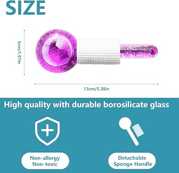GeeRic 2 Pcs Ice Globes For Facials, Spa Cooling Globe Roller for Face Eye, Cold Glass Ice Roller Ball, Icer Spa Facial Wand for Daily Beauty Routine Dark Circles, Puffiness and Wrinkles, Tighten Skin