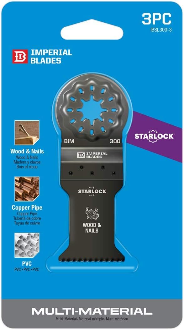Starlock™ 1-3/8" Standard Wood & Nails Oscillating Multi-Tool Blade, 3PC (Fits: Bosch and Fein. Also fits non-Starlock multi-tools: Milwaukee, Ridgid, Makita, Rockwell and more)