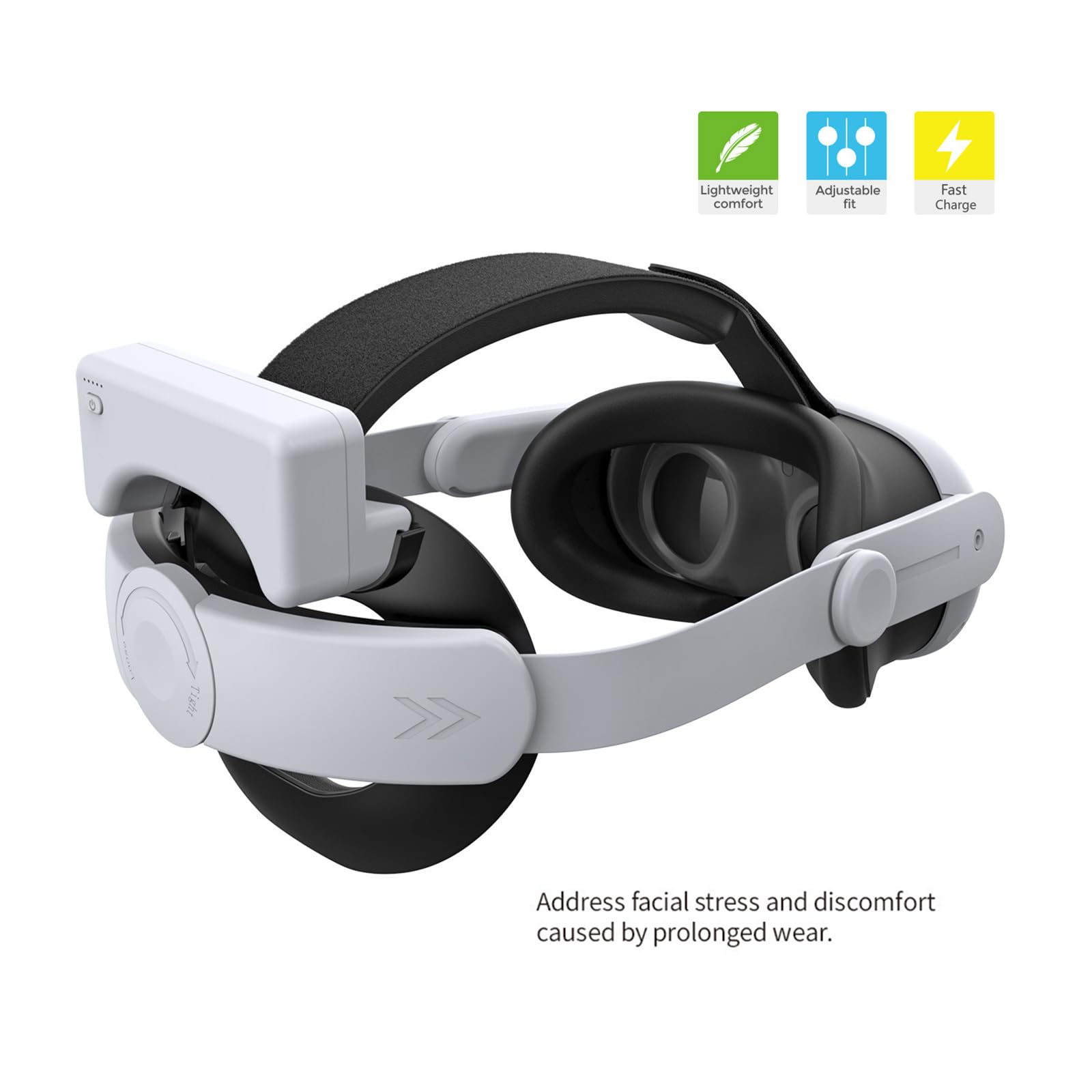 Diadema con batería para 3 / 3S 18500 MWh, correa de carga rápida de repuesto para mayor comodidad y tiempo de reproducción, auriculares de realidad virtual, acolchado cómodo