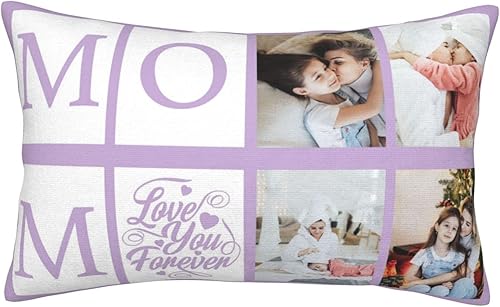 Funda de almohada personalizada con fotos de mamá, funda de almohada transpirable, funda de almohada personalizada de 16 x 24 pulgadas (23.6 x 15.7