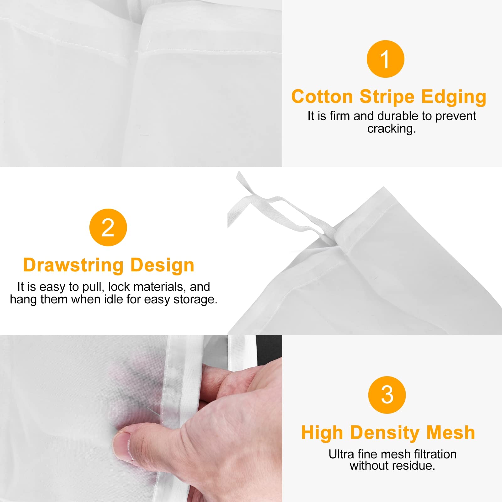 Brew Bag Filterbeutel 200 Maschen - Nylon Sieb Für Bier, Nussmilch, Marmelade (58x61cm)