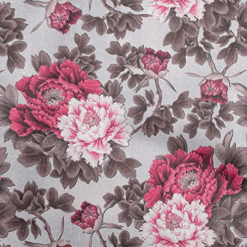 oneOone Cotton Flex Pink Fabric Retirement Party Celebration Retired Invite Cards Retro Floral Sewing Fabric By The Yard Printed DIY Clothing Sewing Supplies 40 Inch Wide