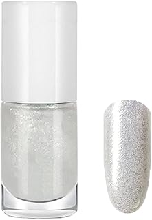 Shefave Glitter Nail Polish, White Nail Polish - Quick Dry Nail Polish Non Toxic Nail Polish No Need Cure Gel Nail Polish Long Lasting Glossy Nail Varnish Nail Gel Polish, 10ml