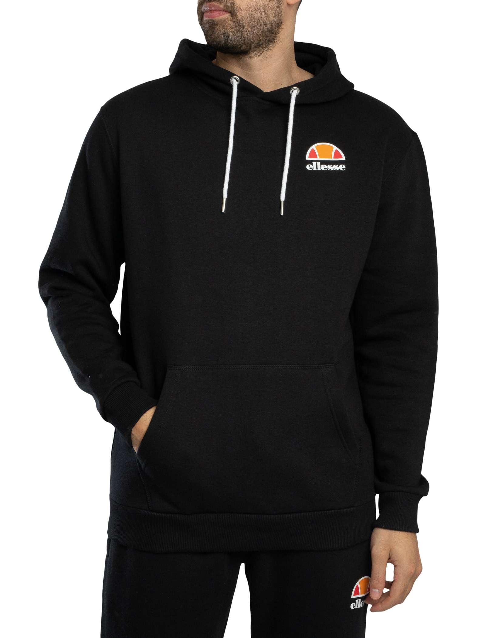 Ellesse Men's Black Logo Pullover Hoodie
