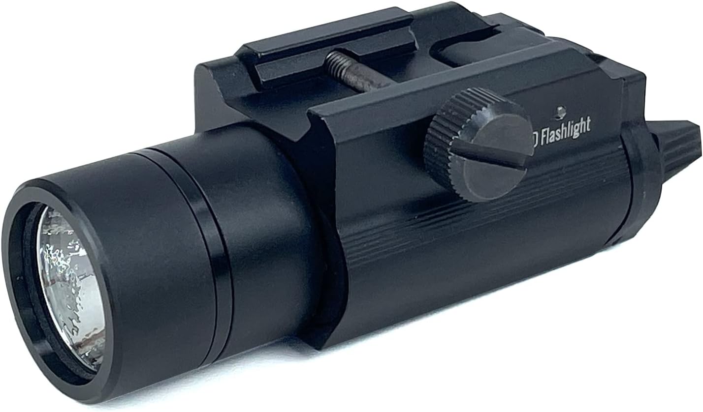 Sutekus 500 Lumens Tactical Flashlight Rail Mounted Compact Gun Pistol Light with Momentary On Mode for Airsoft Hunting Outdoor (Black)