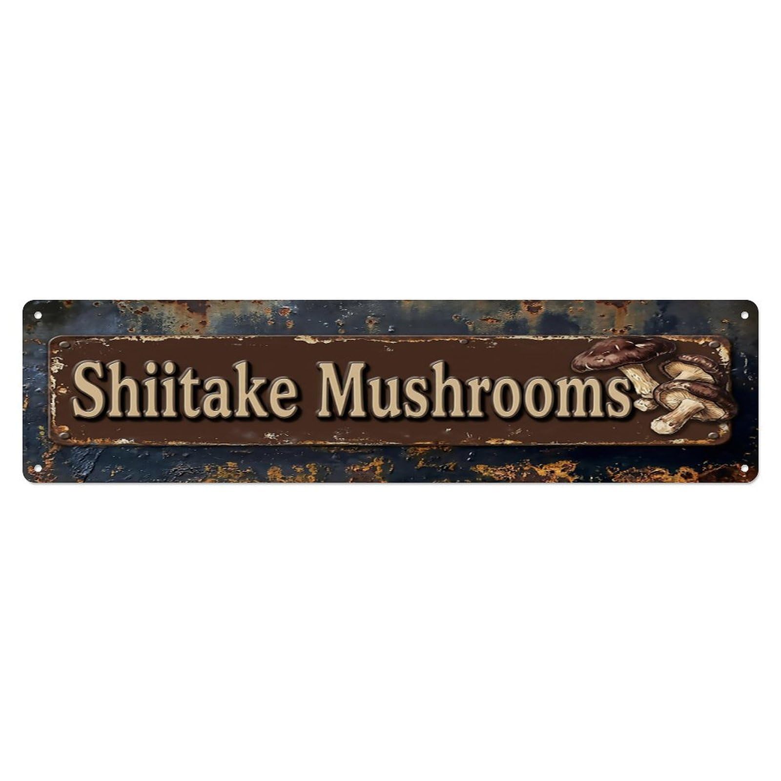 Vintage Shiitake Mushrooms Dried Farmhouse Metal Tin Sign