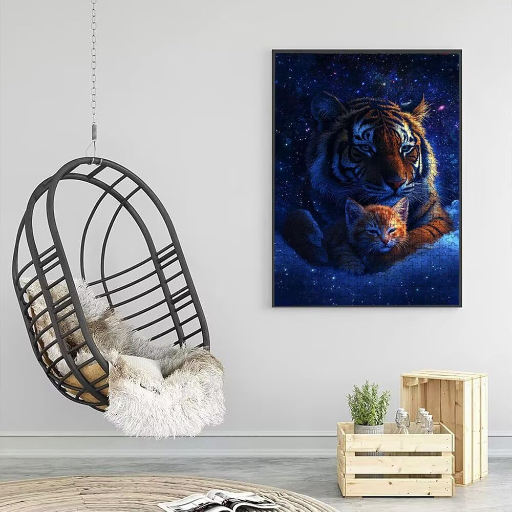 Puzzle 3000 Pezzi, Tigre Gatto 3D Puzzle per Adulti Impegnativo, Educa Puzzles Artistico, Divertente E Stimolante Puzzles Decorativo per La Famiglia, Regalo e Decorazione Pareti DX0YL6-564