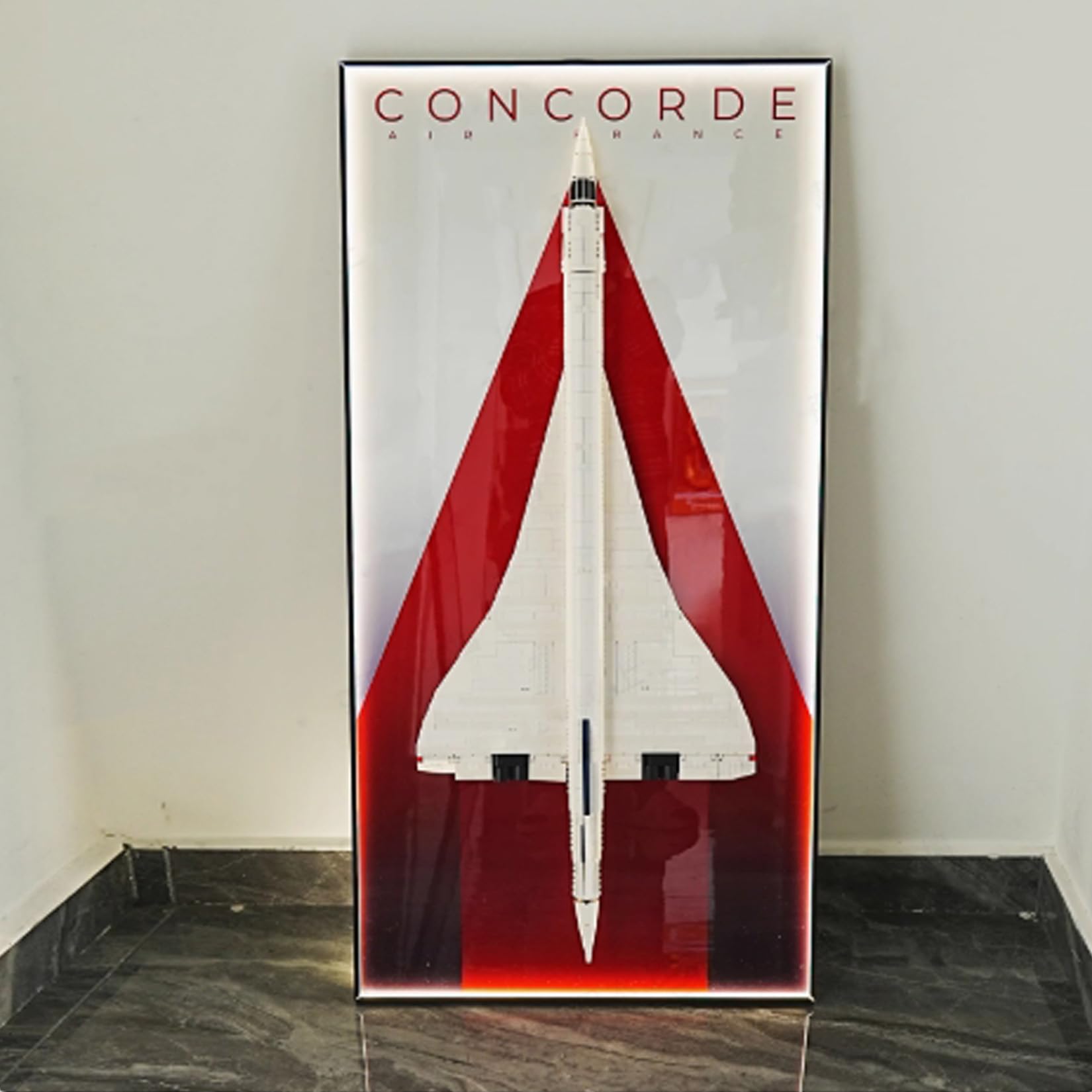 Display Wallboard for Lego 10318 Concorde Model, Compatible with 10318 Concorde Model, Gifts for Lego Lovers(Only Display Wallboard,No Mode) (LED) (