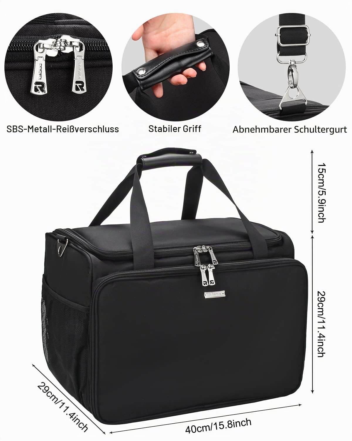 Professionelle Friseurtasche, Kulturbeutel, Reisetasche, Kosmetiktasche mit Schulterriemen, Friseursalon-Organizer, Isoliermaterial