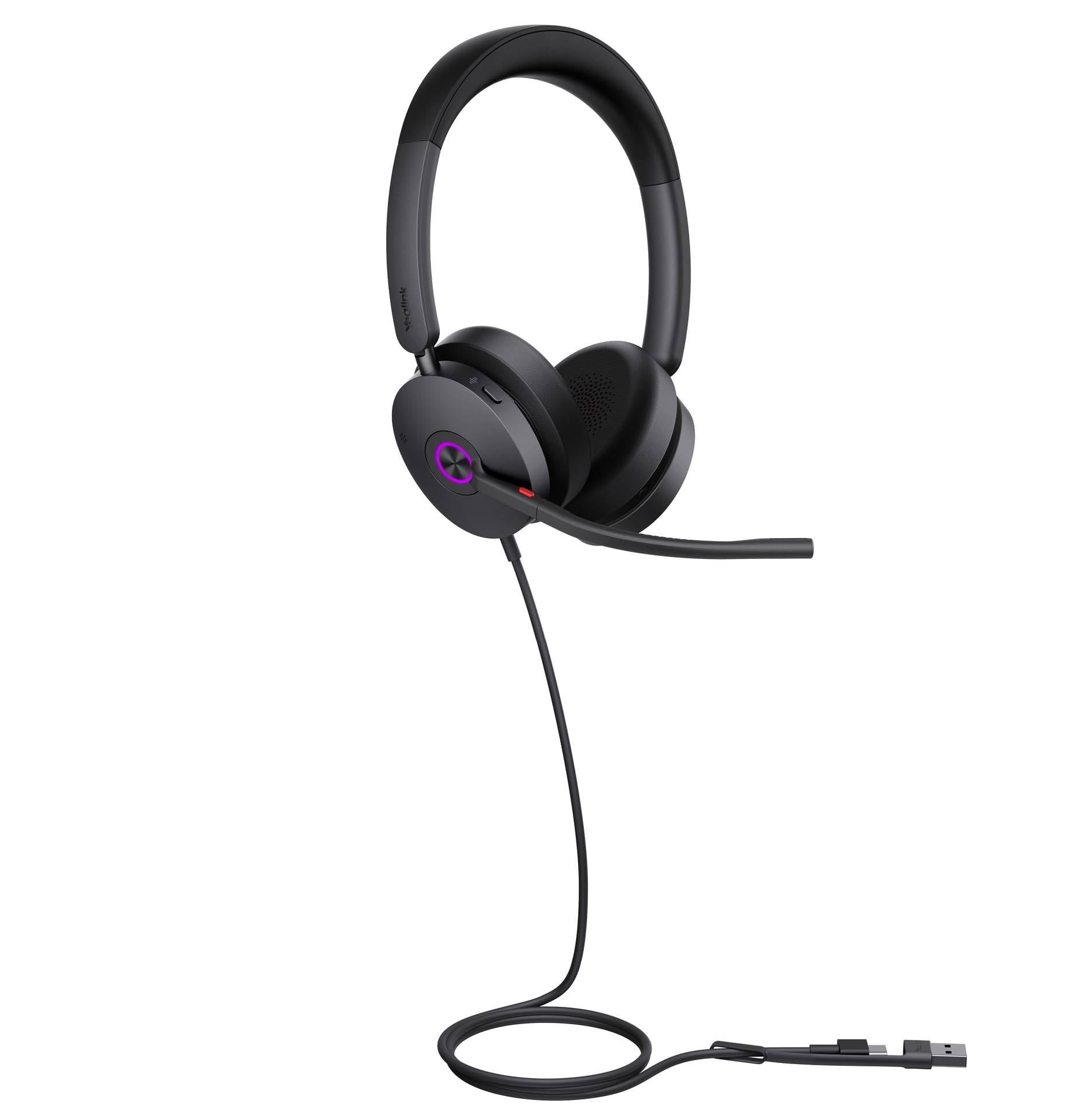 Yealink UH48 Dual Teams USB-C/A - kabelgebundenes Stereo Headset zertifiziert für UC-Platformen