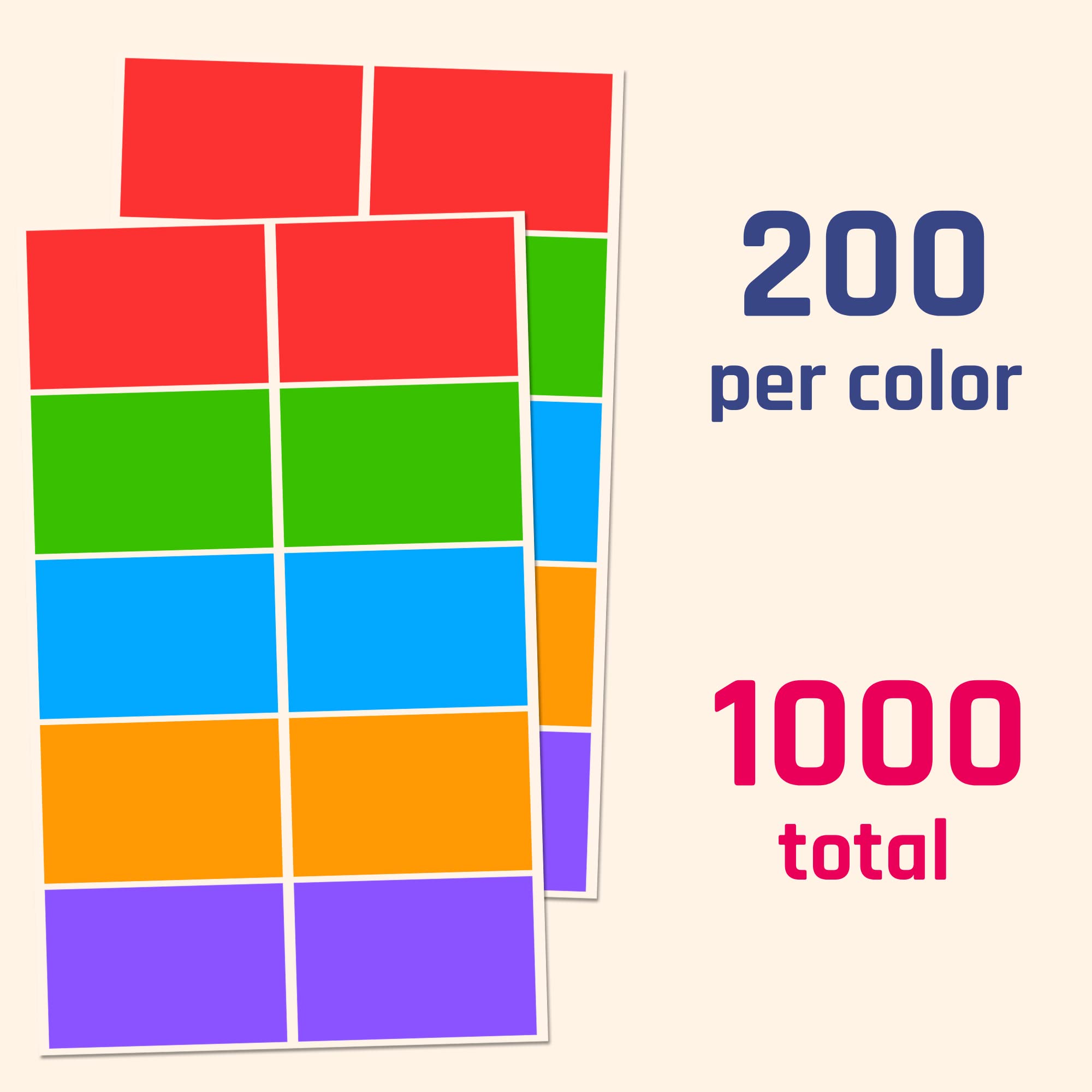 3x2 Inch Event Stickers 1000-Pack Colored Name Tag Stickers - 3x2 Inch ...