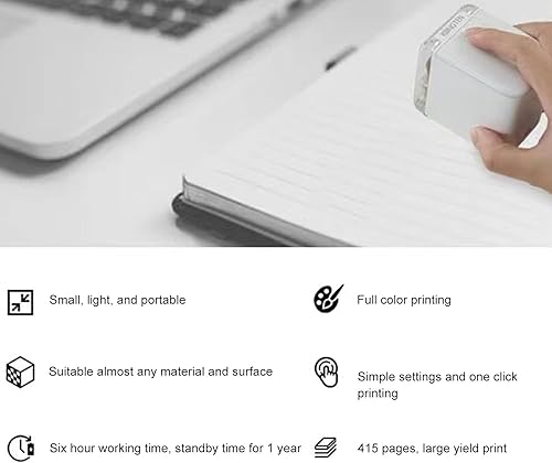 Miniatura 5 de LMOLING Impresora comestible de inyección de tinta, con velocidad de 6.4 ppm, impresora de alimentos de mano con 1200 x 1200 dpi, impresora de