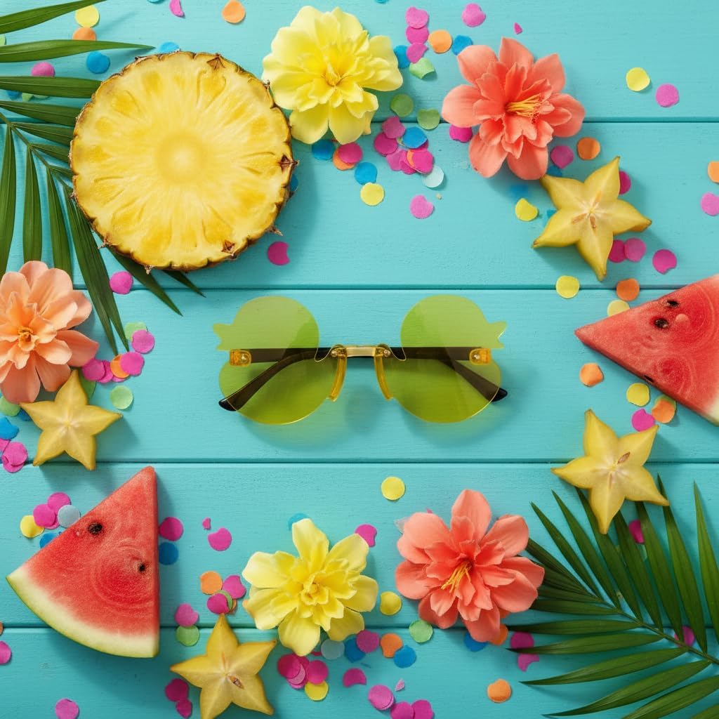 2Pcs Yellow Cartoon Little Duck Personality Frameless Sunglasses Copy Tide Sunshade Sunglasses Gifts, Decorations