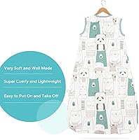 Vista 2 de ZIGJOY Saco de dormir para bebé, manta 100% algodón, sin mangas, saco de dormir de 0.5 TOG, saco de dormir suave para bebés de 0 a 6 meses, recién
