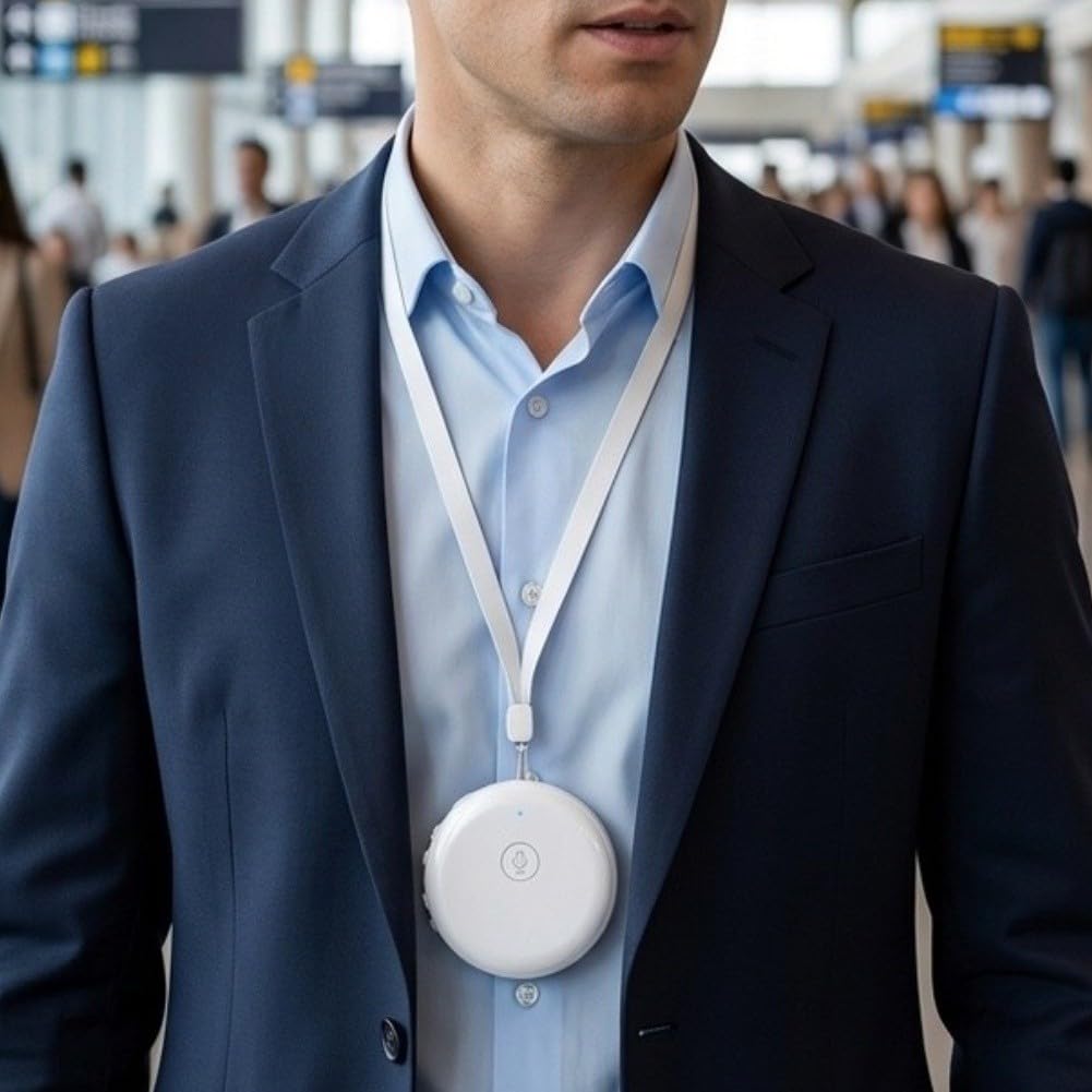 Tragbarer Sprachübersetzer Englisch Spanisch KI-Gesteuert(White)