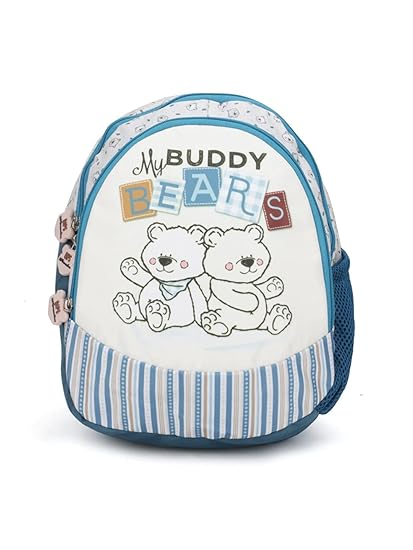 QIPS 12 Inch School Bag Mini Backpack for Playschool Montessori Infants Toddlers kids with graphic printing