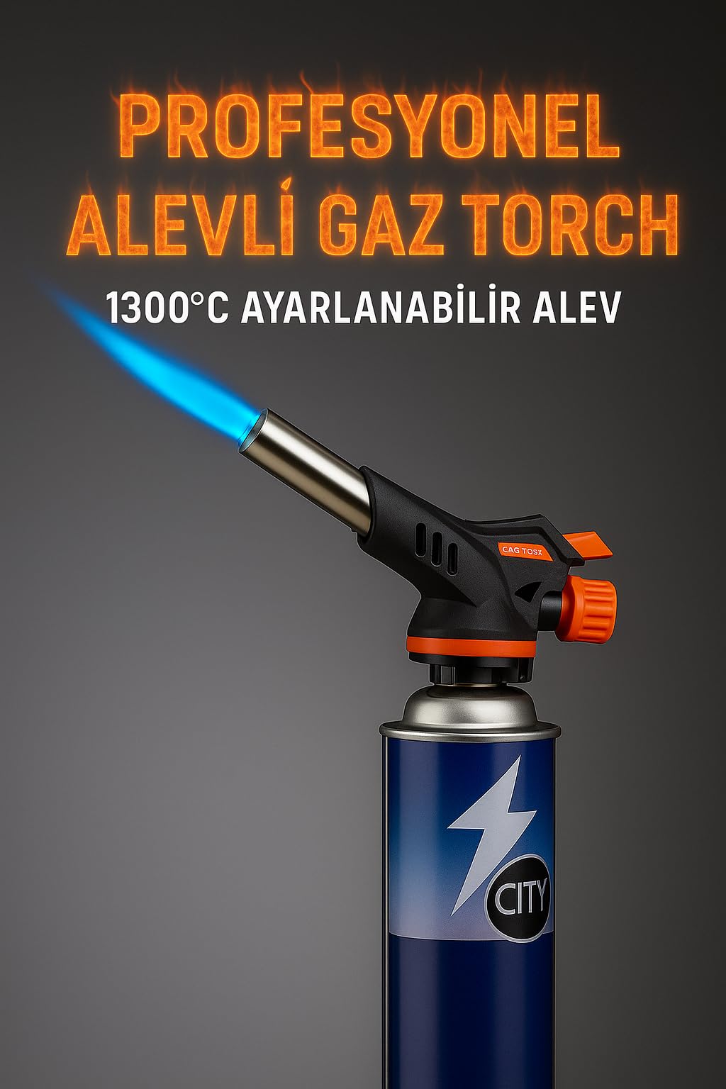 Coverzone Pürmüz Mutfak Alev Tabancası – 1300°C Ayarlanabilir