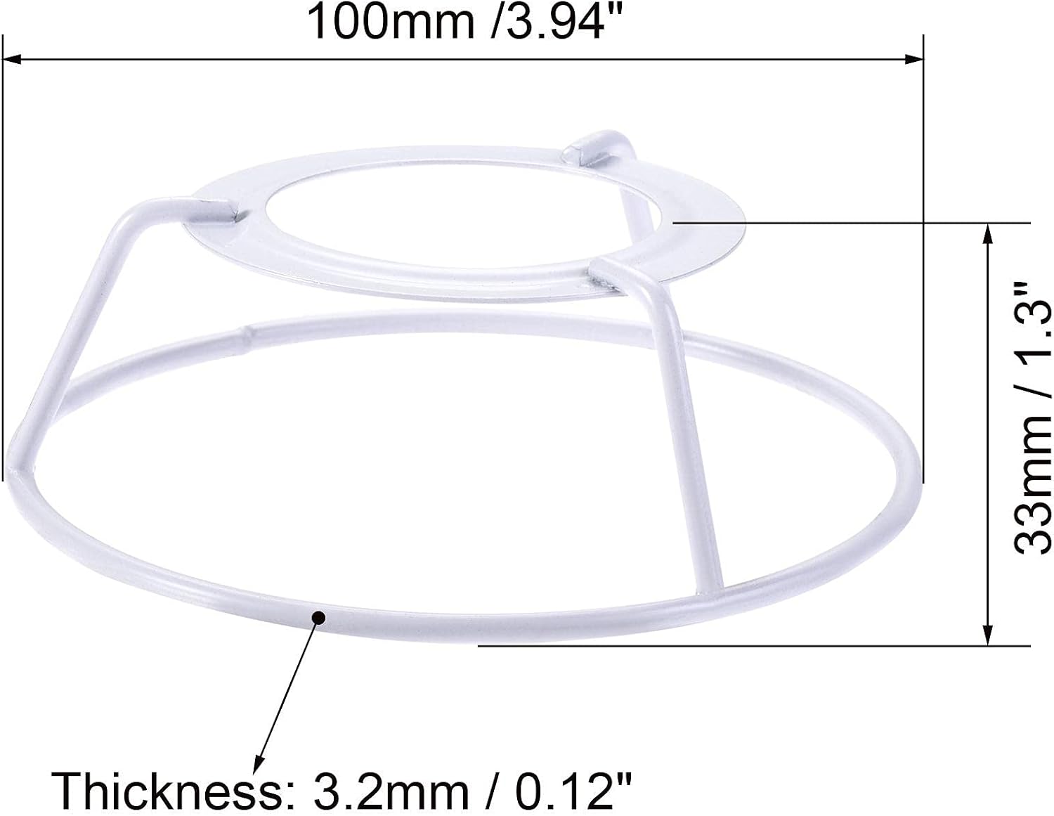 uxcell Lamp Shade Ring, 100mm Dia. Lampshade Holder Frame Ring for E26/E27 Lamp Socket, Baked Coating Iron 2 Set
