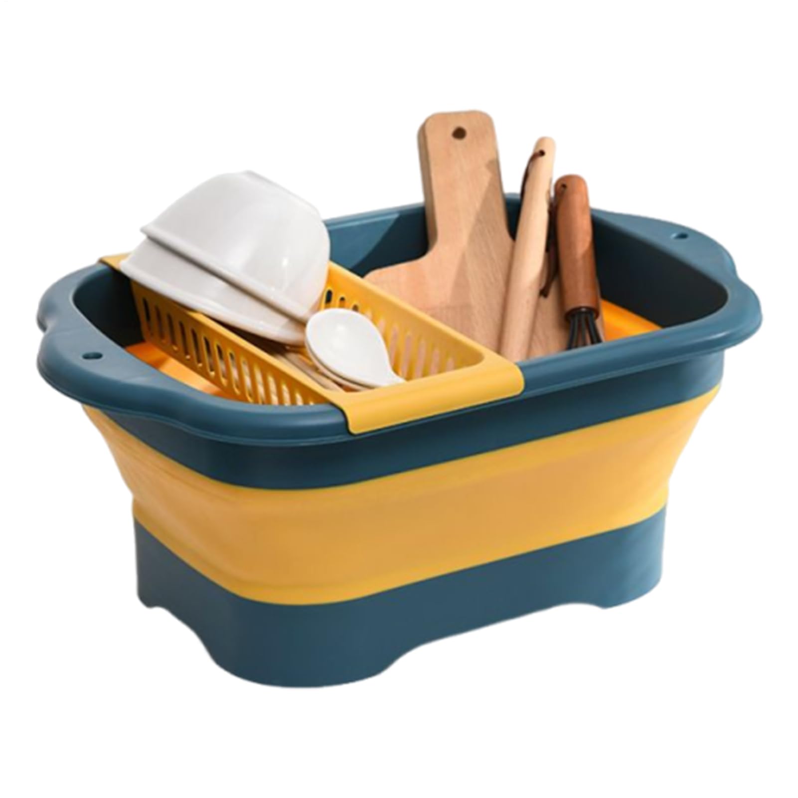 Palangana para Fregadero De Cocina Pila De Camping Plegable con Tapón De