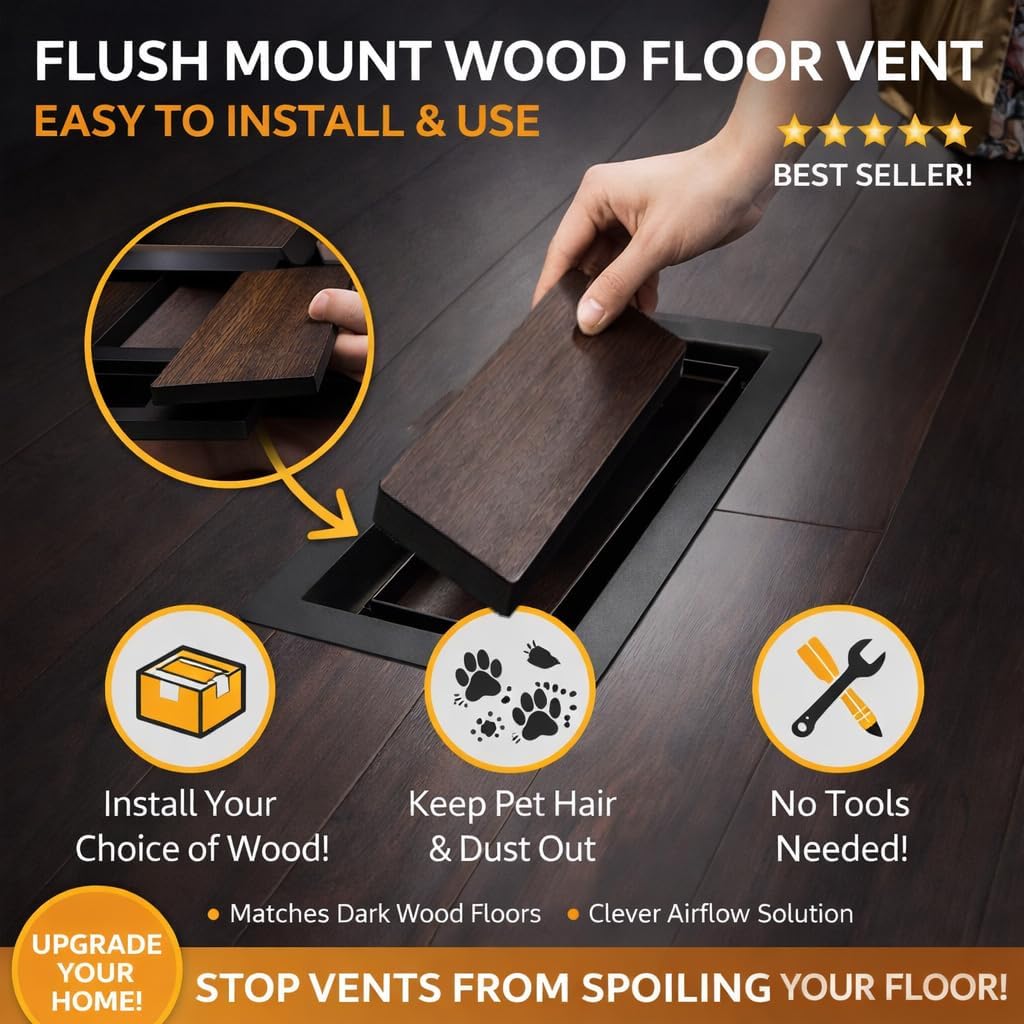Floor Register 4x10 Flush Mount Vent Covers Tile Insert in Floor Vent Cover Steel Vents registers 10x4 Drop in Custom Modern Tiles Inserts Iron Tray Low Profile Floors Marble Flooring (10 X Pack)