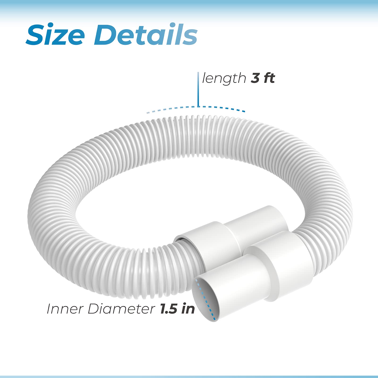 ANTOBLE Manguera de vacío flexible R211256 de 3 pies de repuesto para trampas de hojas Pentair Leaf para piscina y spa, modelos 179, 179c, 180, 186