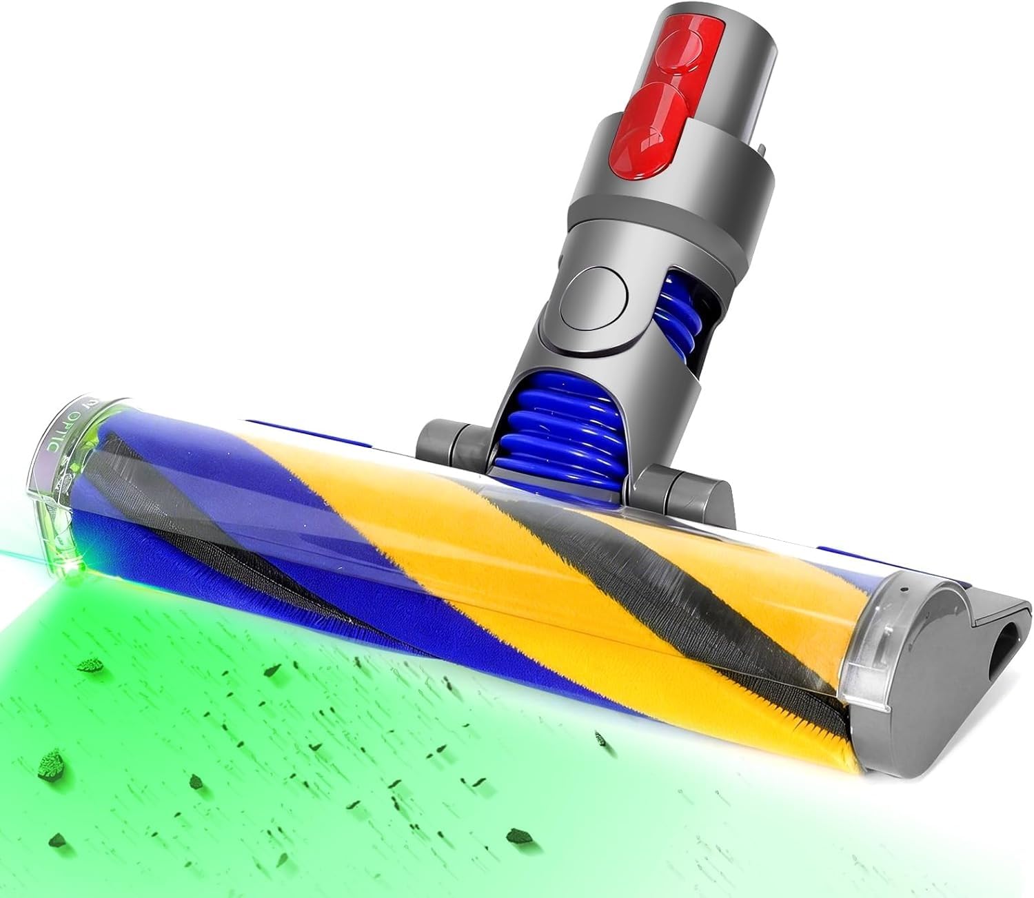 Tête de Brosse aspirateur pour Dyson V7 V8 V10 V11 V15, LED Illuminated Brush with Green Light Anti-Tangle Floor Nozzle for Hard Floors, Brosse & accessoire de Accessoires pour Dyson
