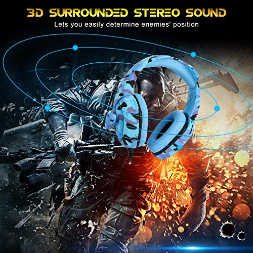 PS4 Gaming Headset ONIKUMA K1 PC Gamer Stereo Wired Over Ear Noise Cancelling Headphones with Microphone, Volume Control for PlayStation 4 Laptop Tablet Mobile Phone - Thumbnail 6