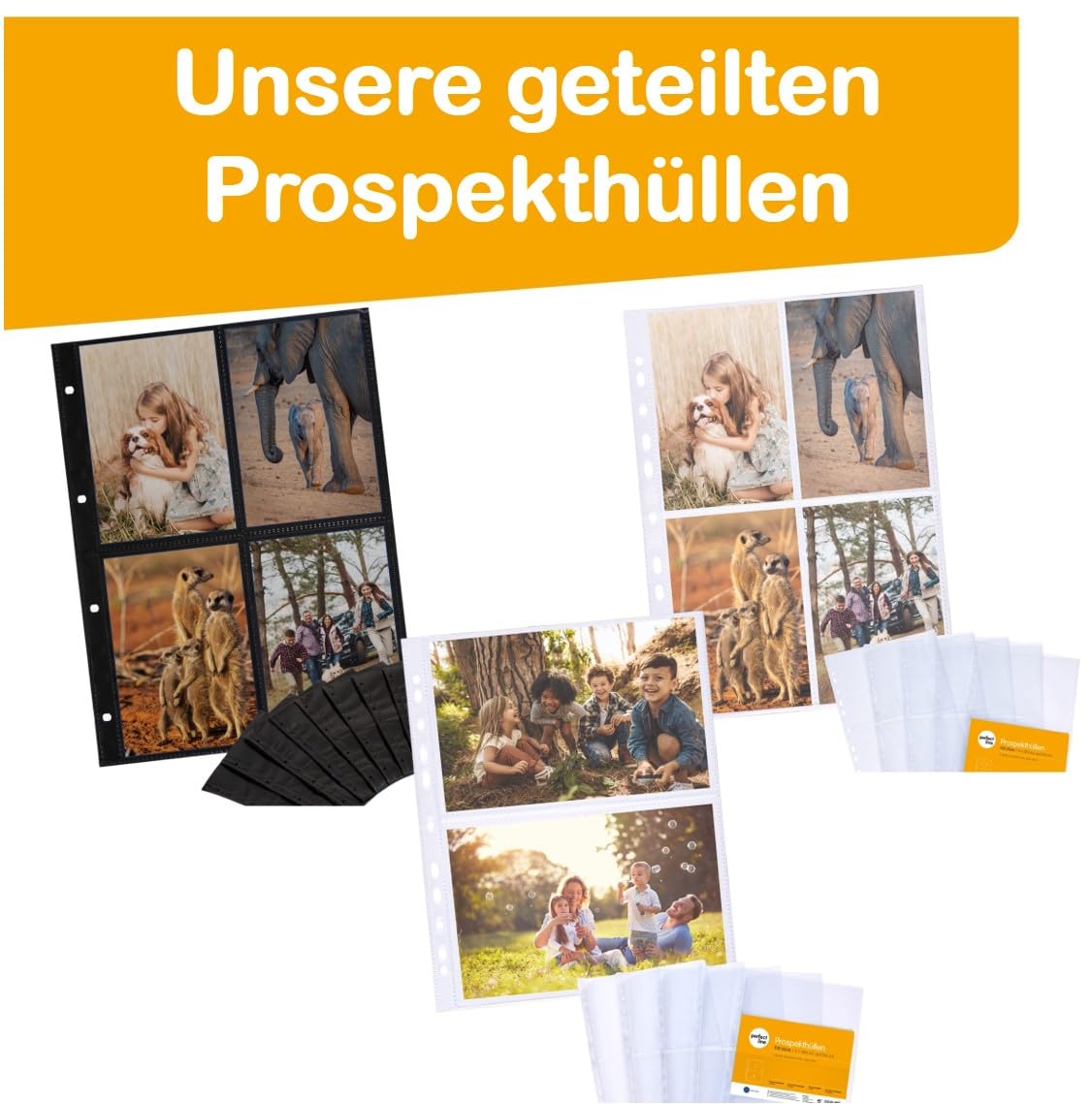 Perfect Line 100 Transparent A4 Segmented Folders Clear Punched Pockets Divided Into 2 Segments A 5 Lengthwise Colourless Sheets With Insertion On Top Side